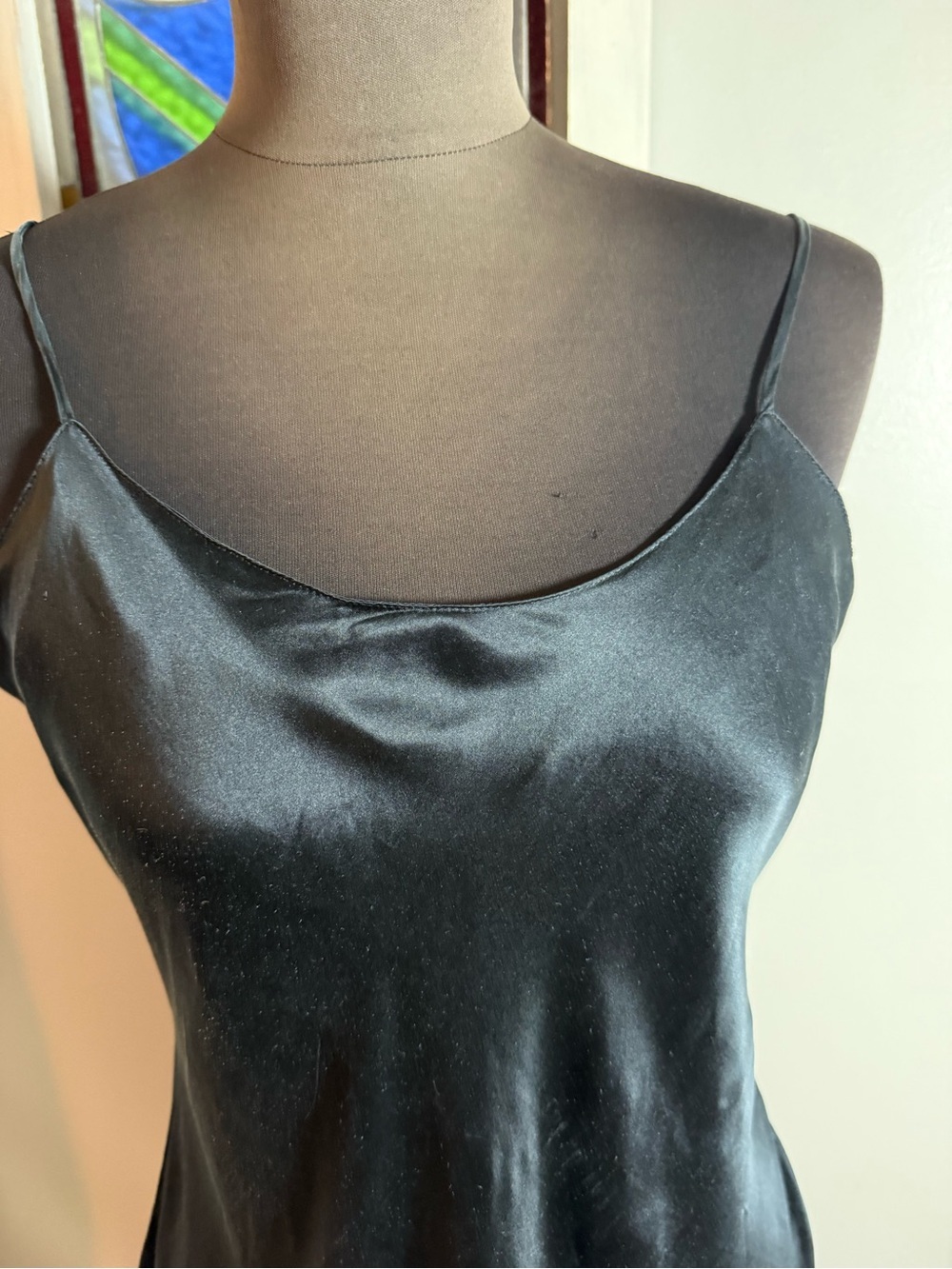Victoria's Secret Vintage Gold Label Black Silk Slip Dress SZ S - Picture 3 of 9